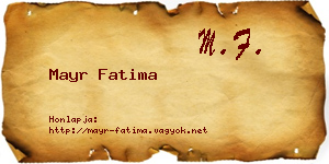 Mayr Fatima névjegykártya